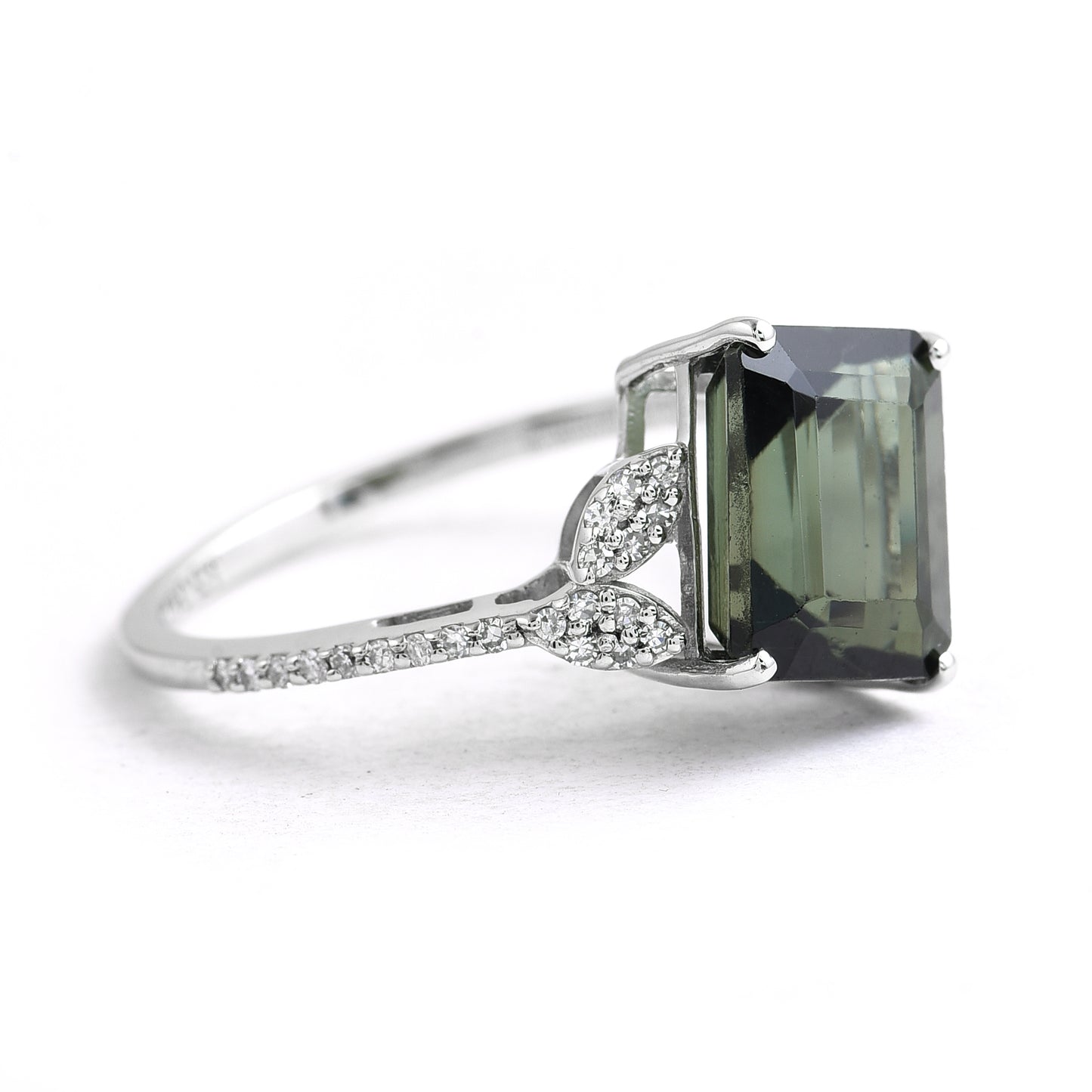 3.31 Ct Octagon Tourmaline 950 Platinum Ring