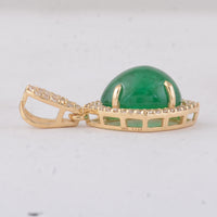3.31 Ct Oval Emerald 9K Gold Pendant