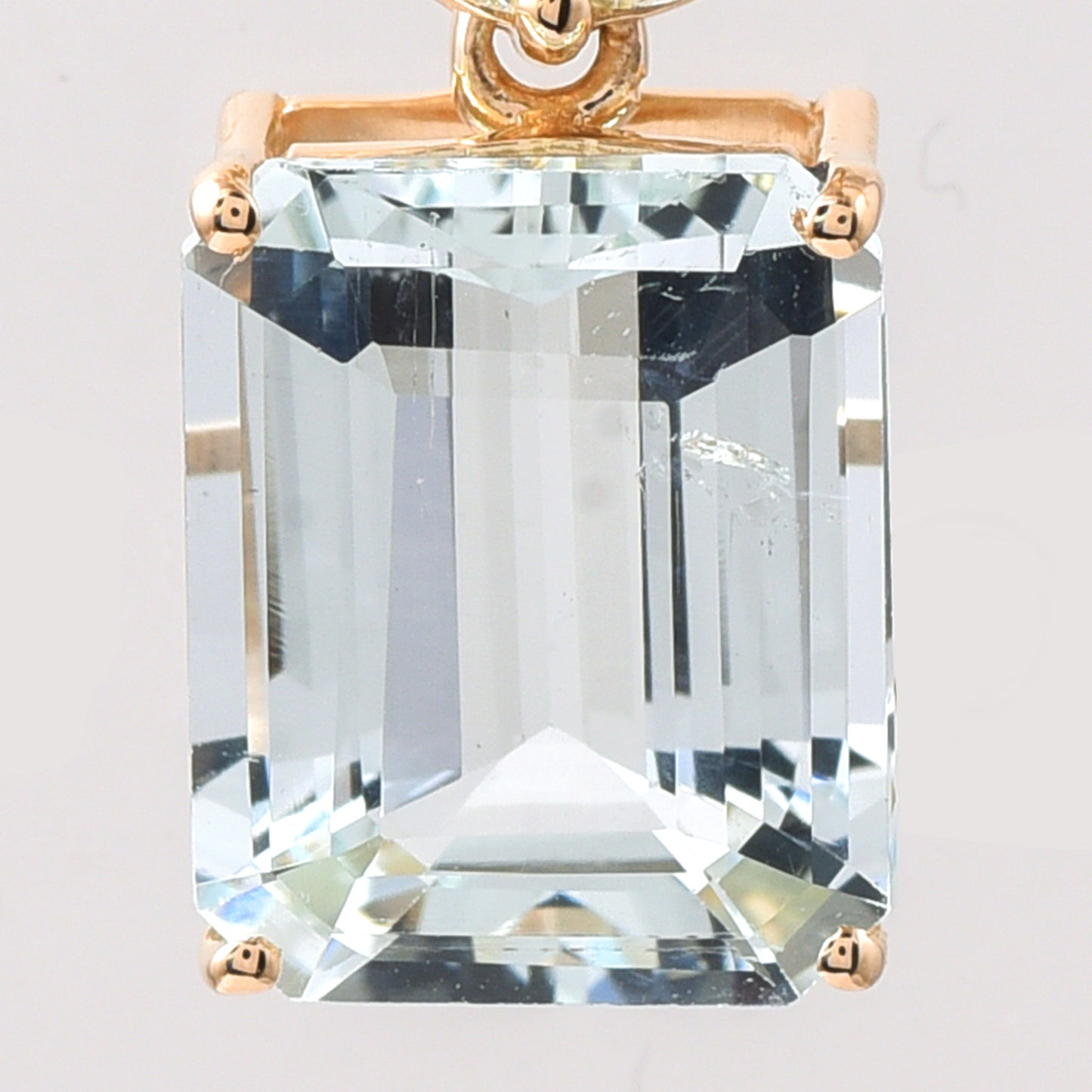 3.07 Ct Octagon Aquamarine 14K Gold Pendant