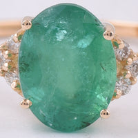 1.98 Ct Oval Natural Emerald 14K Gold Ring