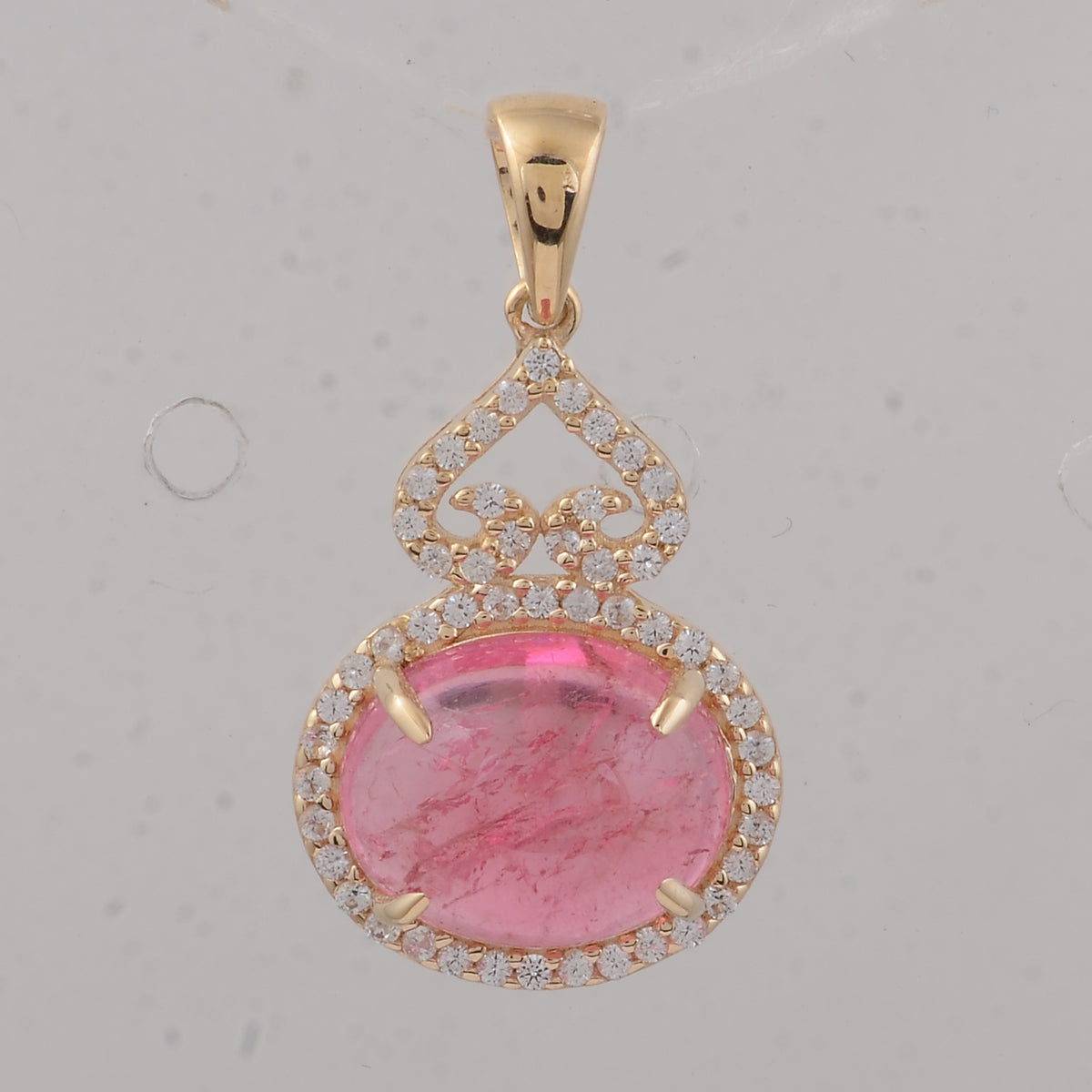 3.66 Ct Oval Tourmaline 9K Gold Pendant