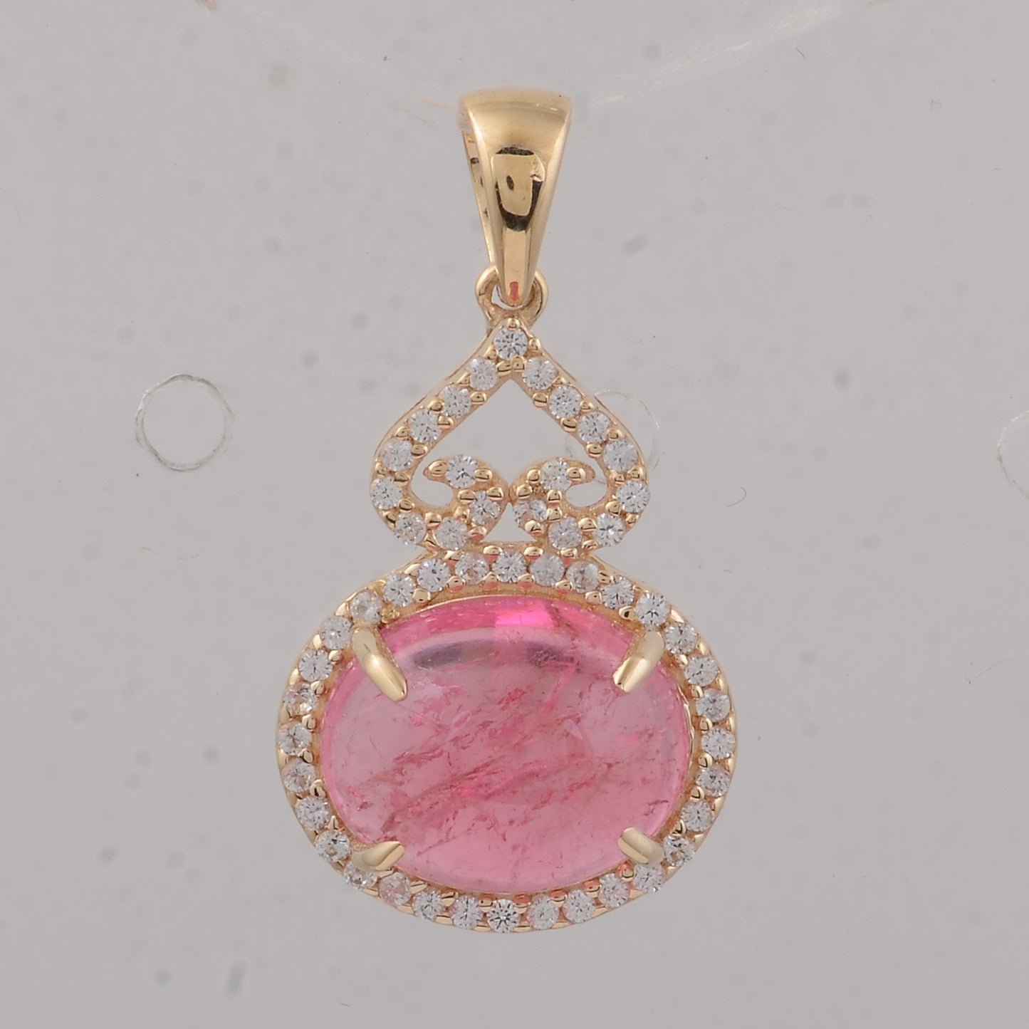 3.66 Ct Oval Tourmaline 9K Gold Pendant