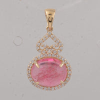 3.66 Ct Oval Tourmaline 9K Gold Pendant