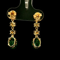 3.30 Ct Oval Emerald 14K Gold Earrings