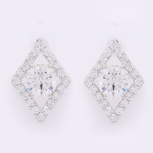 4.25 Carats Lab Grown Diamond 14K Gold Earrings