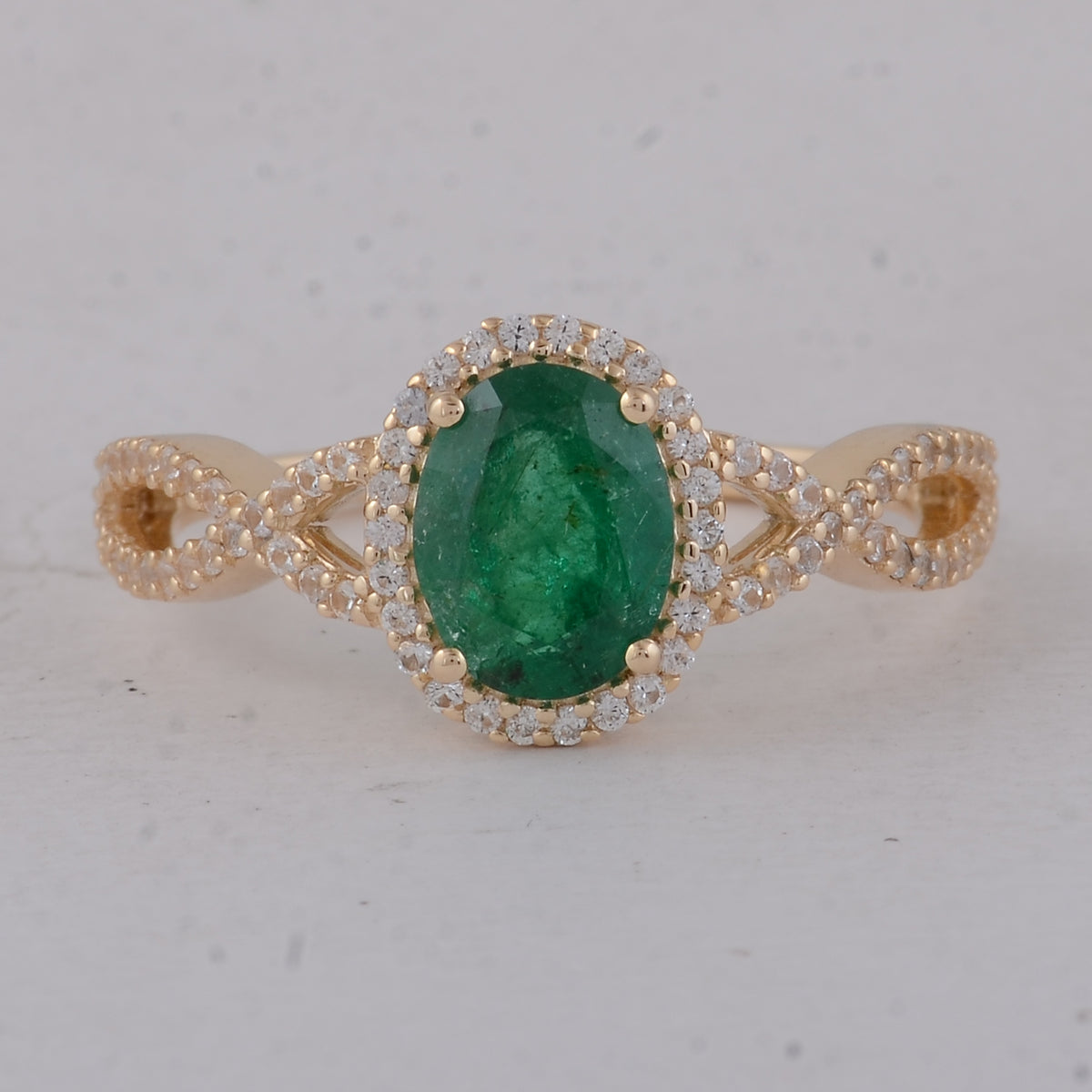 1.44 Ct Oval Emerald 9K Gold Ring