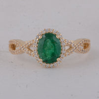 1.44 Ct Oval Emerald 9K Gold Ring