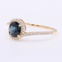 1.10 Ct Round Mixed Cut Natural Sapphire 14K Gold Ring