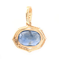 2.26 Ct Oval Mixed Cut Natural Sapphire 14K Gold Pendant