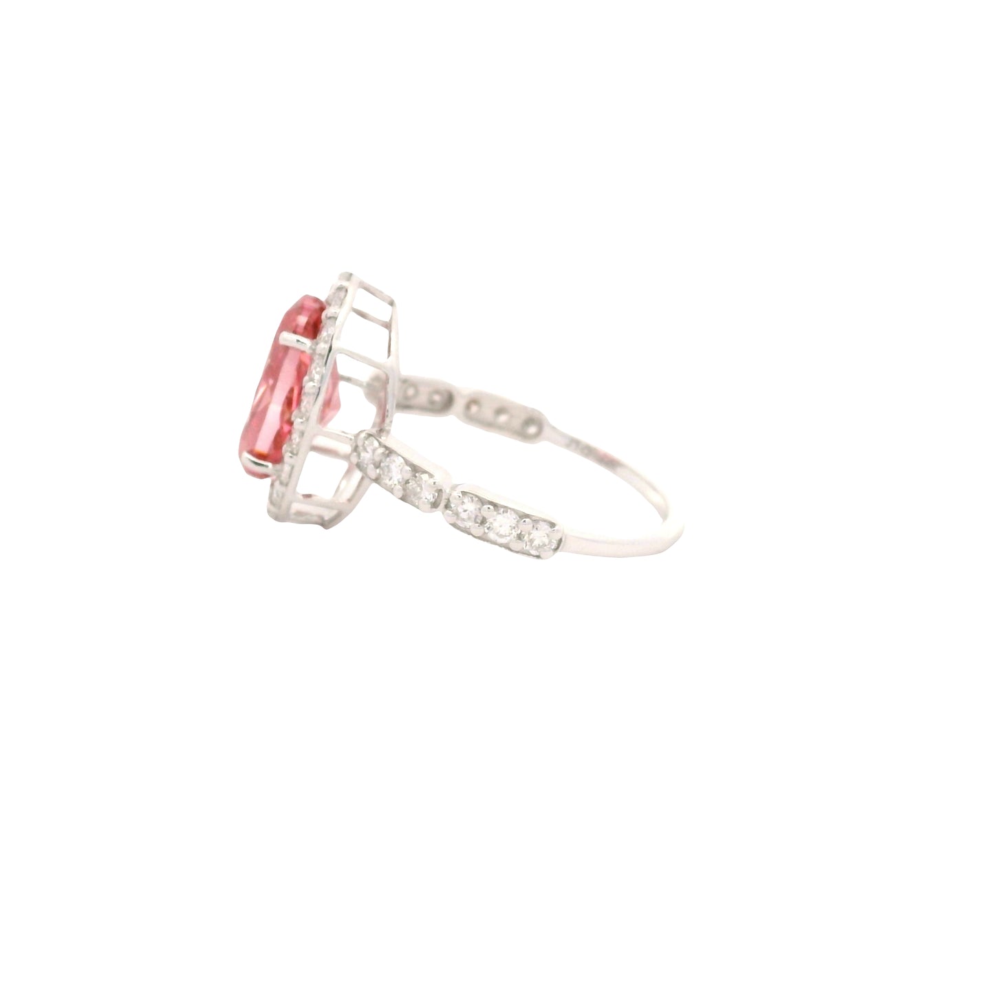 3.75 Carats Pink Lab Grown Diamond 14K Gold Ring