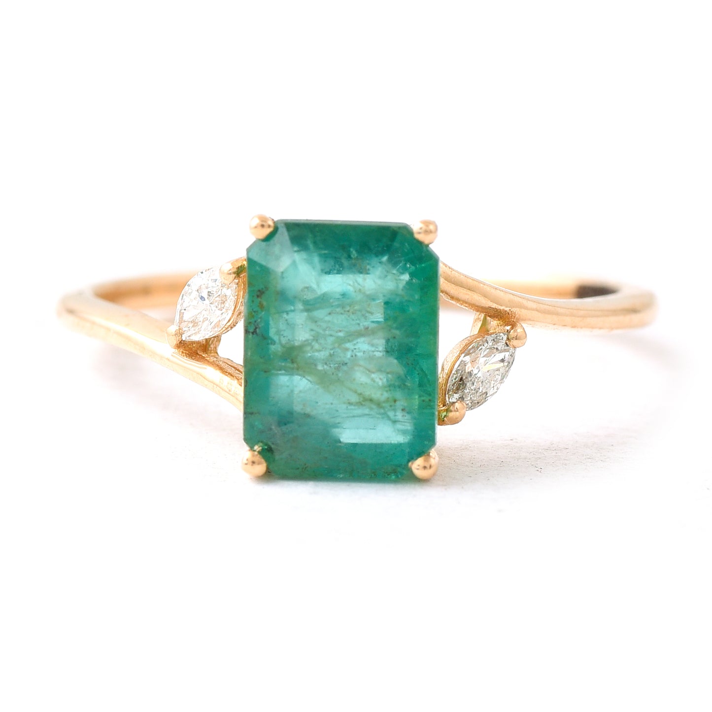1.86 Ct Octagon Emerald 14K Gold Ring
