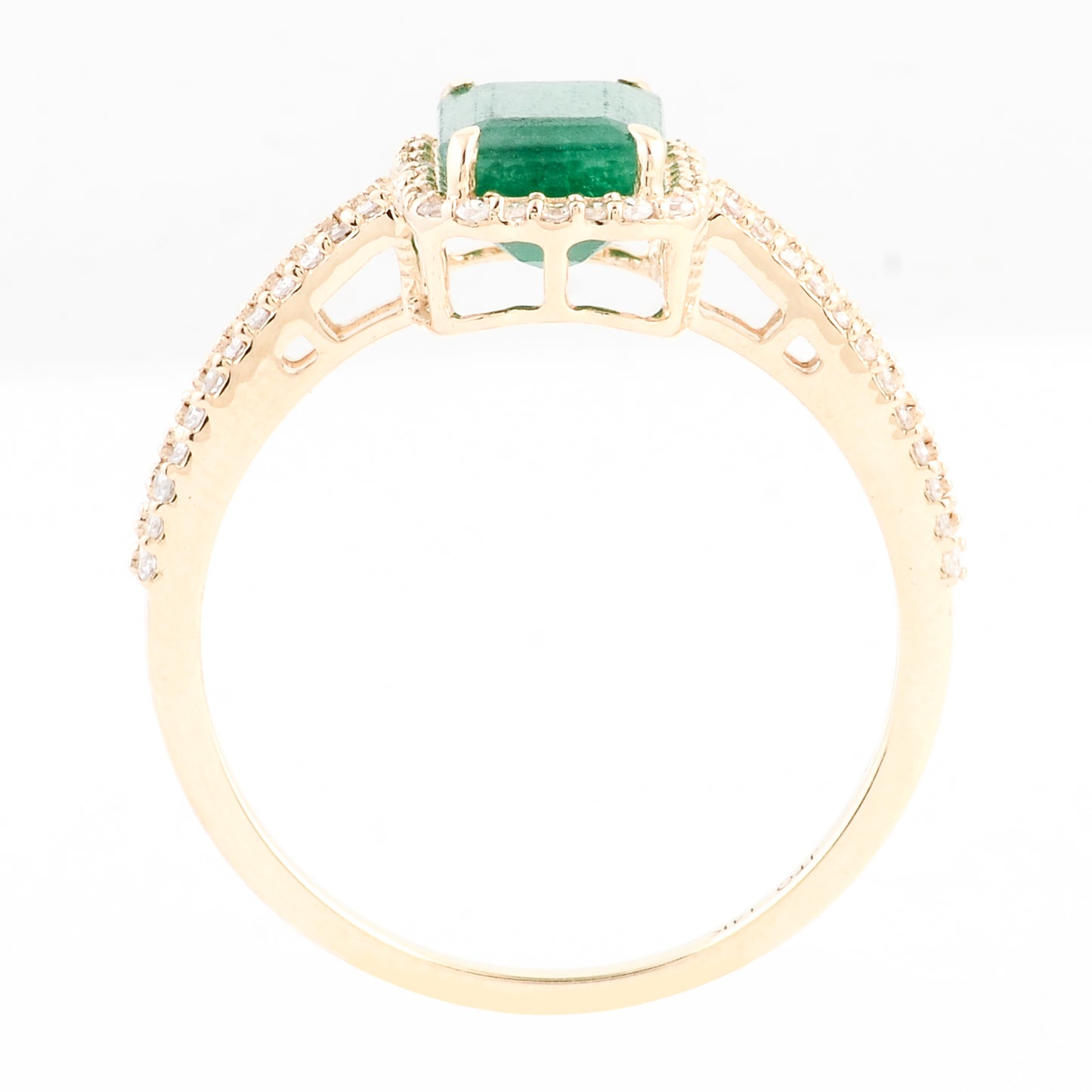 1.71 Ct Emerald Cut Natural Beryl Emerald 14K Gold Ring