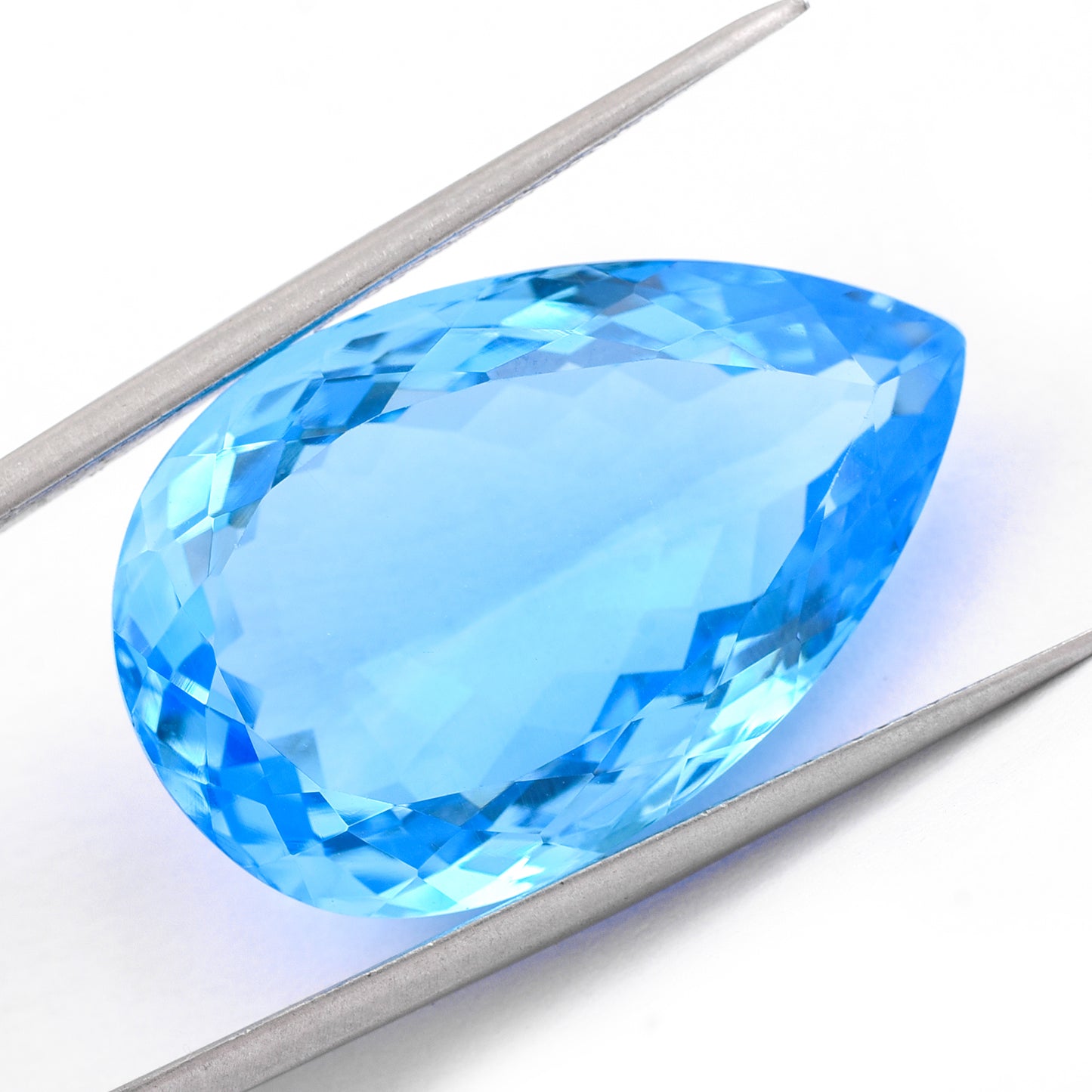 39.59 Natural Blue Topaz Pear Mixed Cut Gemstone