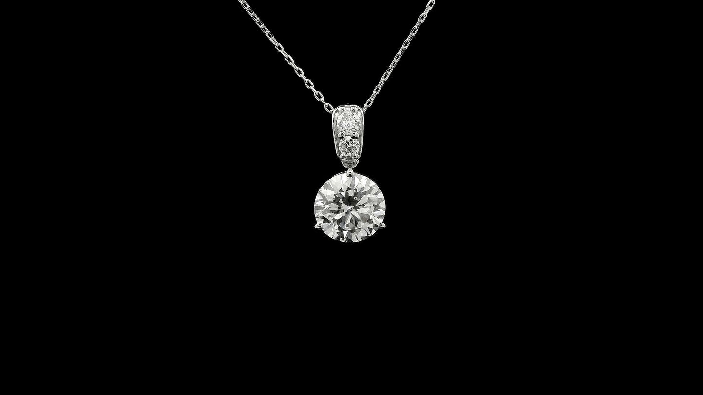 1.59 Ct Round Lab Grown Diamond 14K Gold Pendant