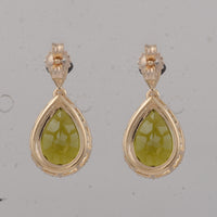 3.45 Ct Pear Tourmaline 9K Gold Earrings