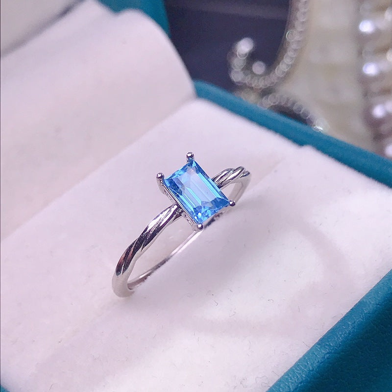 Blue Topaz 925 Sterling Silver Ring
