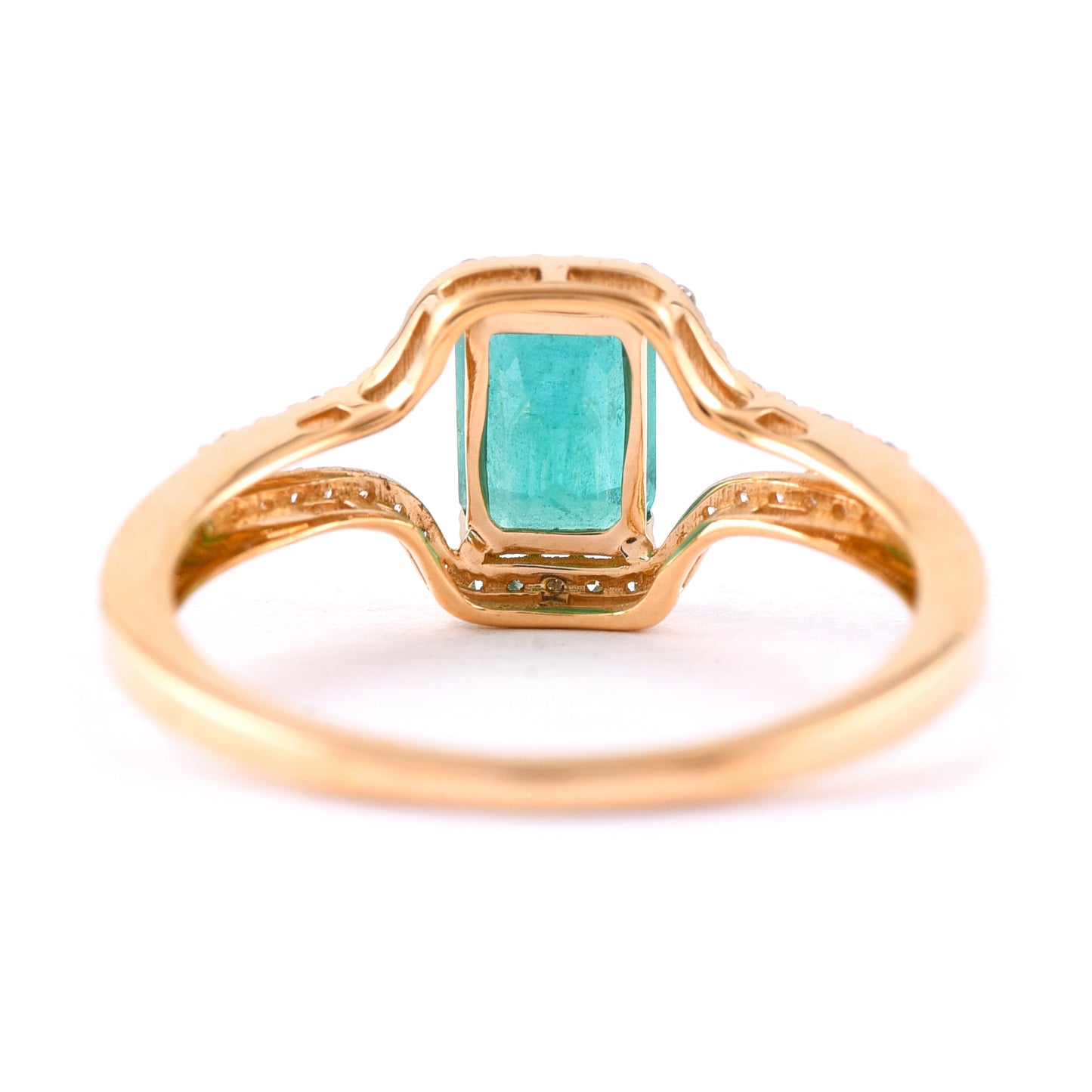 1.07 Ct Octagon Step Cut Natural Emerald 14K Gold Ring