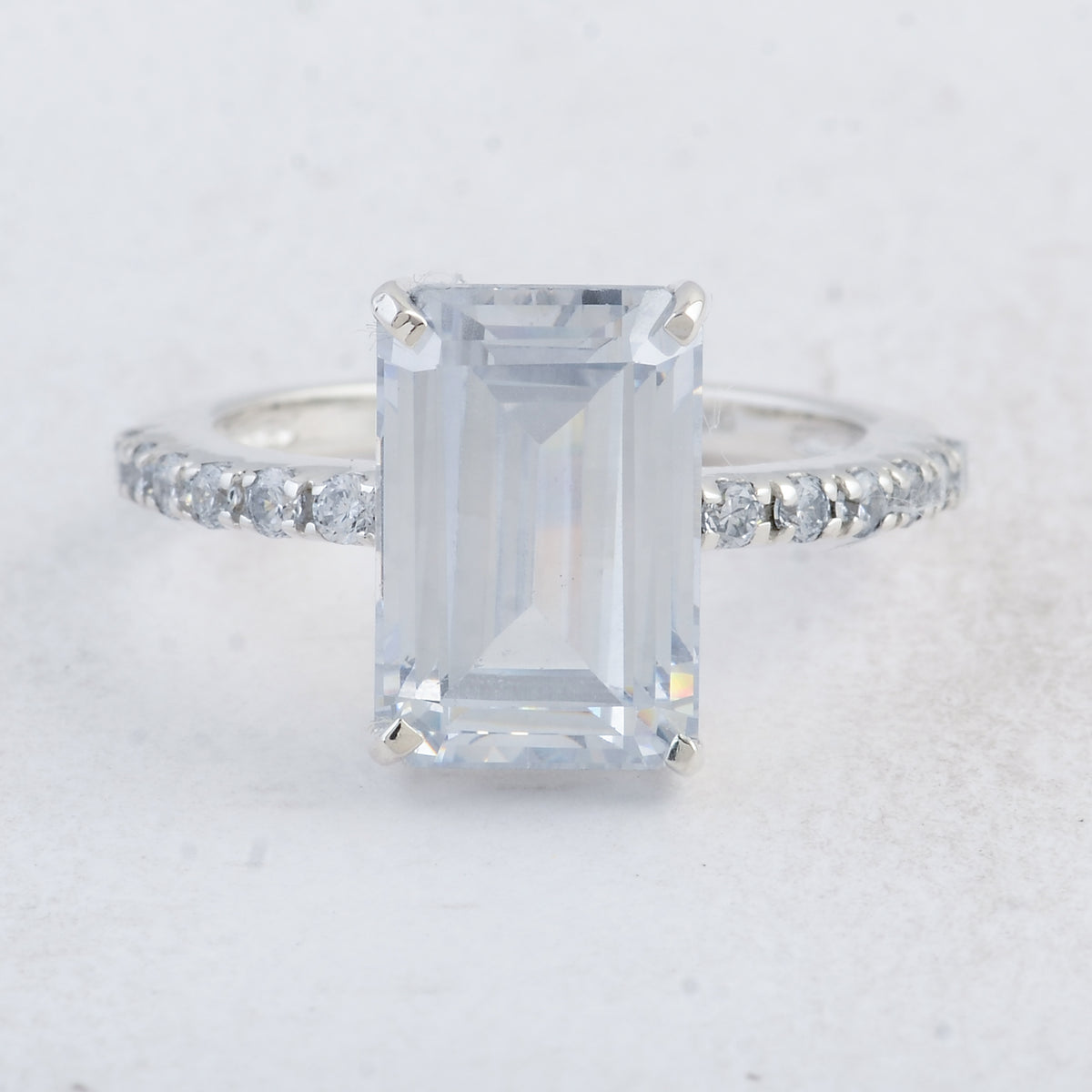 9.86 Ct Octagon White Cz 925 Sterling Silver Ring