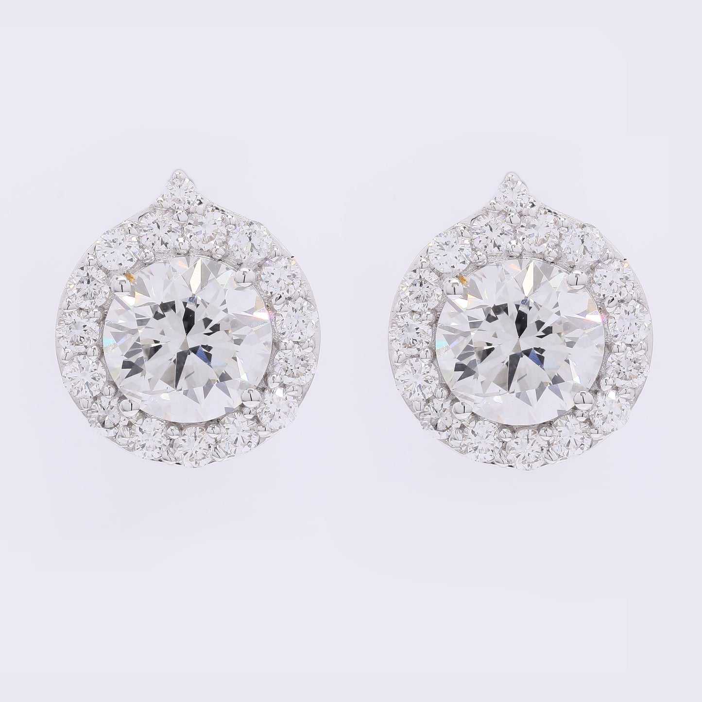 3.85 Carats Lab Grown Diamond 14K Gold Earrings