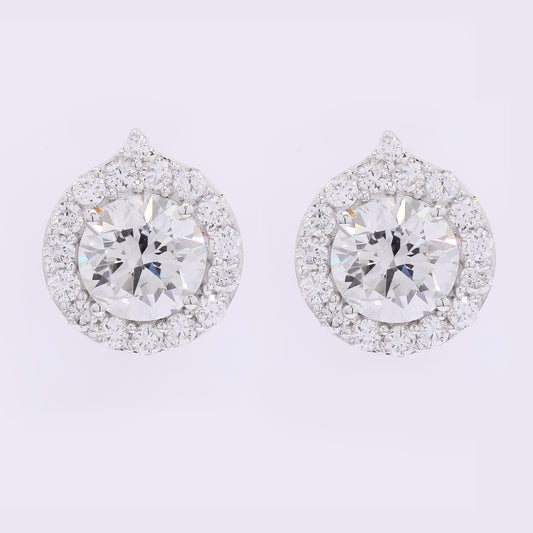 3.85 Carats Lab Grown Diamond 14K Gold Earrings