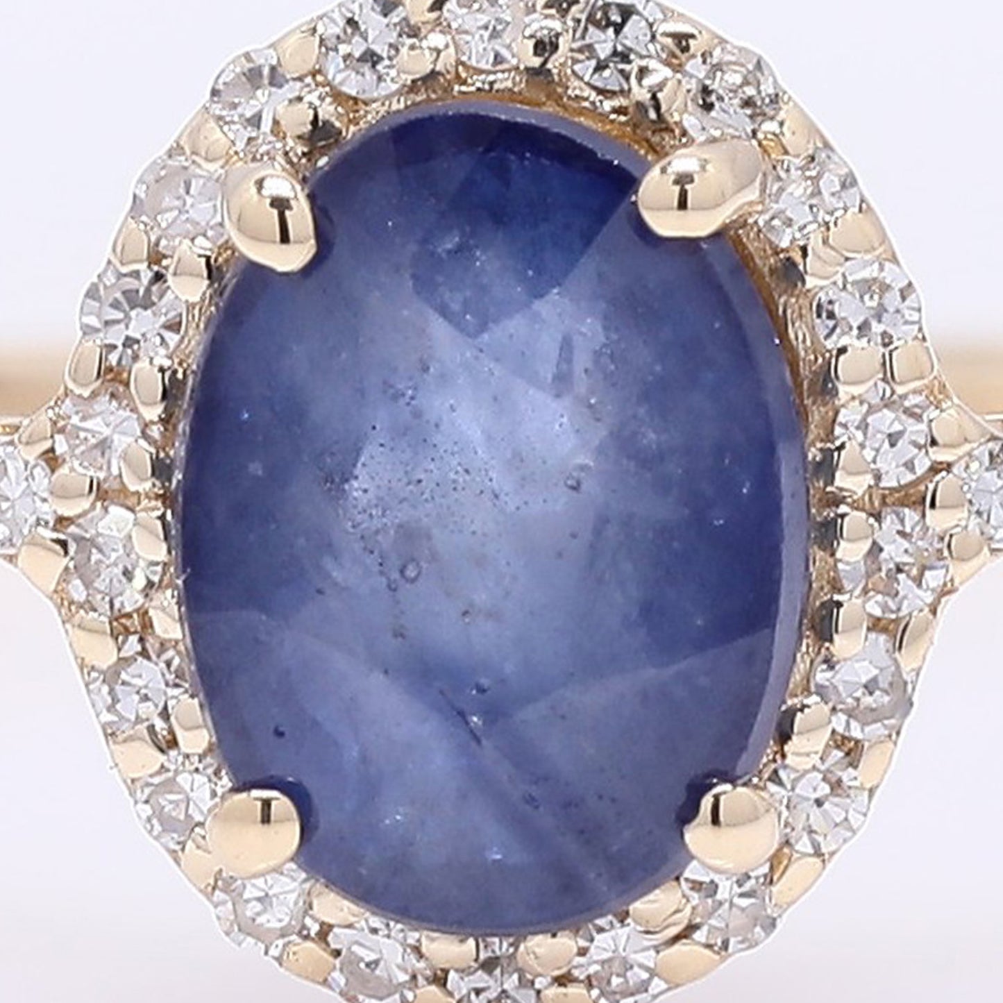1.22 Ct Oval Mixed Cut Natural Sapphire 14K Gold Ring