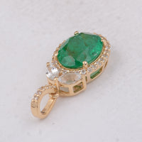 1.71 Ct Oval Emerald 9K Gold Pendant
