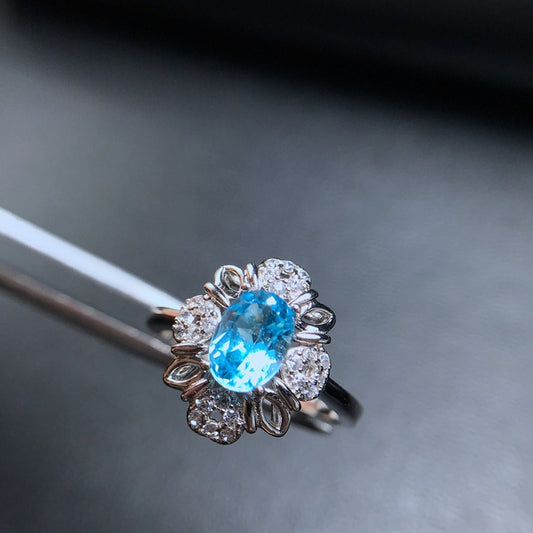 Blue Topaz 925 Sterling Silver Ring