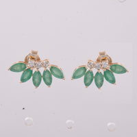 1.63 Ct Marquise Natural Emerald 14K Gold Earrings