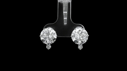 6.51 Ct Round Lab Grown Diamond 14K Gold Earrings