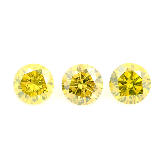 0.54 Yellow Diamond Round Loose Gemstone