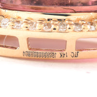 3.80 Ct Oval Cabochon Cut Natural Pink Tourmaline 14K Gold Pendant