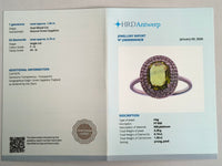 1.69 Ct Oval Mixed Cut Natural Green Sapphire 950 Platinum Ring