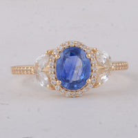 1.79 Ct Oval Sapphire 9K Gold Ring