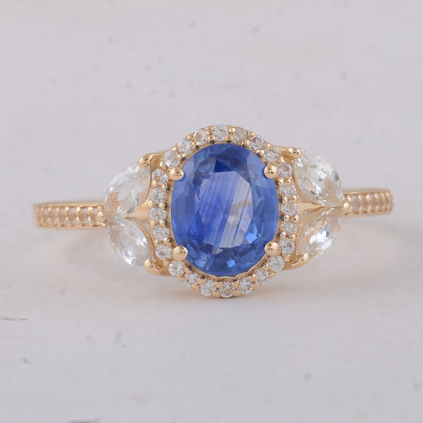 1.79 Ct Oval Sapphire 9K Gold Ring