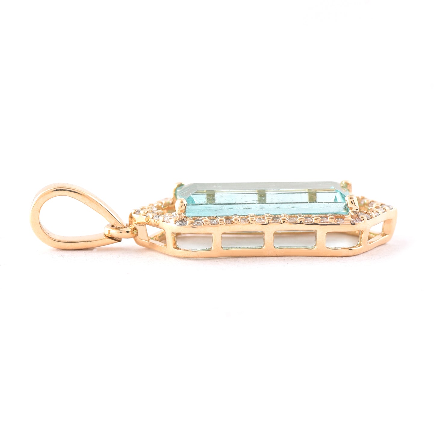 1.56 Ct Octagon Emerald 14K Gold Pendant