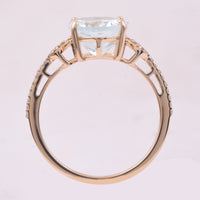 3.27 Ct Oval Mixed Cut Natural Aquamarine 14K Gold Ring