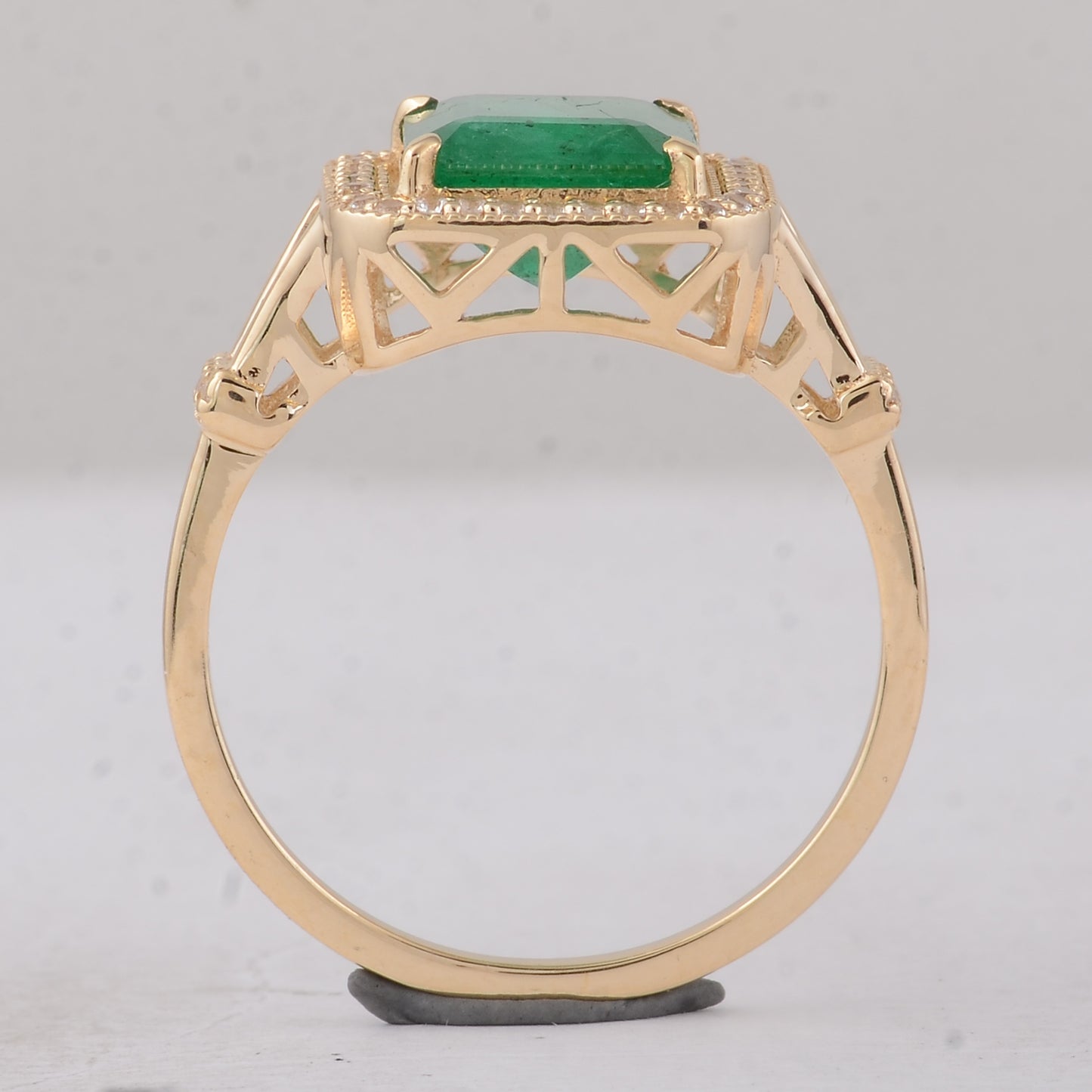 2.17 Ct Octagon Emerald 9K Gold Ring