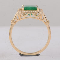2.17 Ct Octagon Emerald 9K Gold Ring
