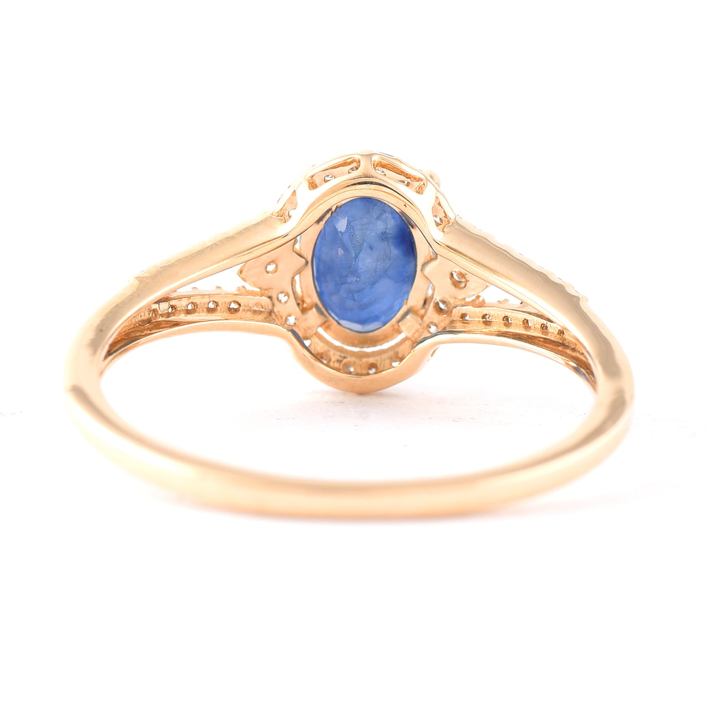 1.62 Ct Oval Mixed Cut Natural Sapphire 14K Gold Ring