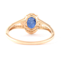 1.62 Ct Oval Mixed Cut Natural Sapphire 14K Gold Ring