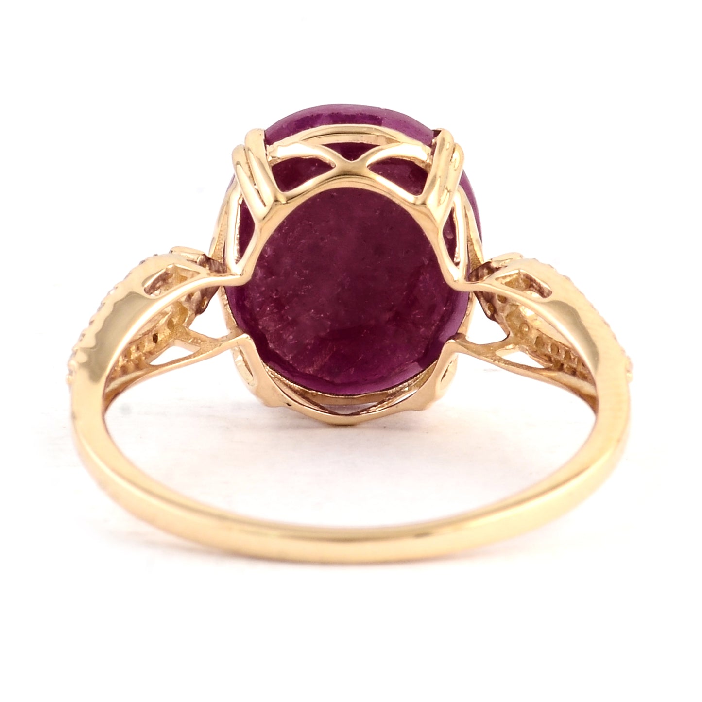 3.86 Ct Oval Mixed Cut Natural Corundum Ruby 14K Gold Ring