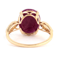 3.86 Ct Oval Mixed Cut Natural Corundum Ruby 14K Gold Ring