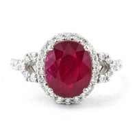 5.72 Ct Oval Ruby 950 Platinum Ring
