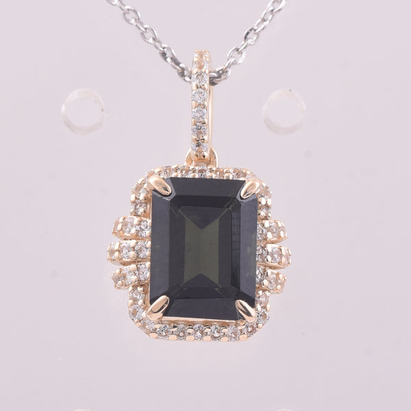 2.07 Ct Octagon Tourmaline 9K Gold Pendant