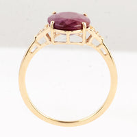 3.82 Ct Oval Ruby 14K Gold Ring