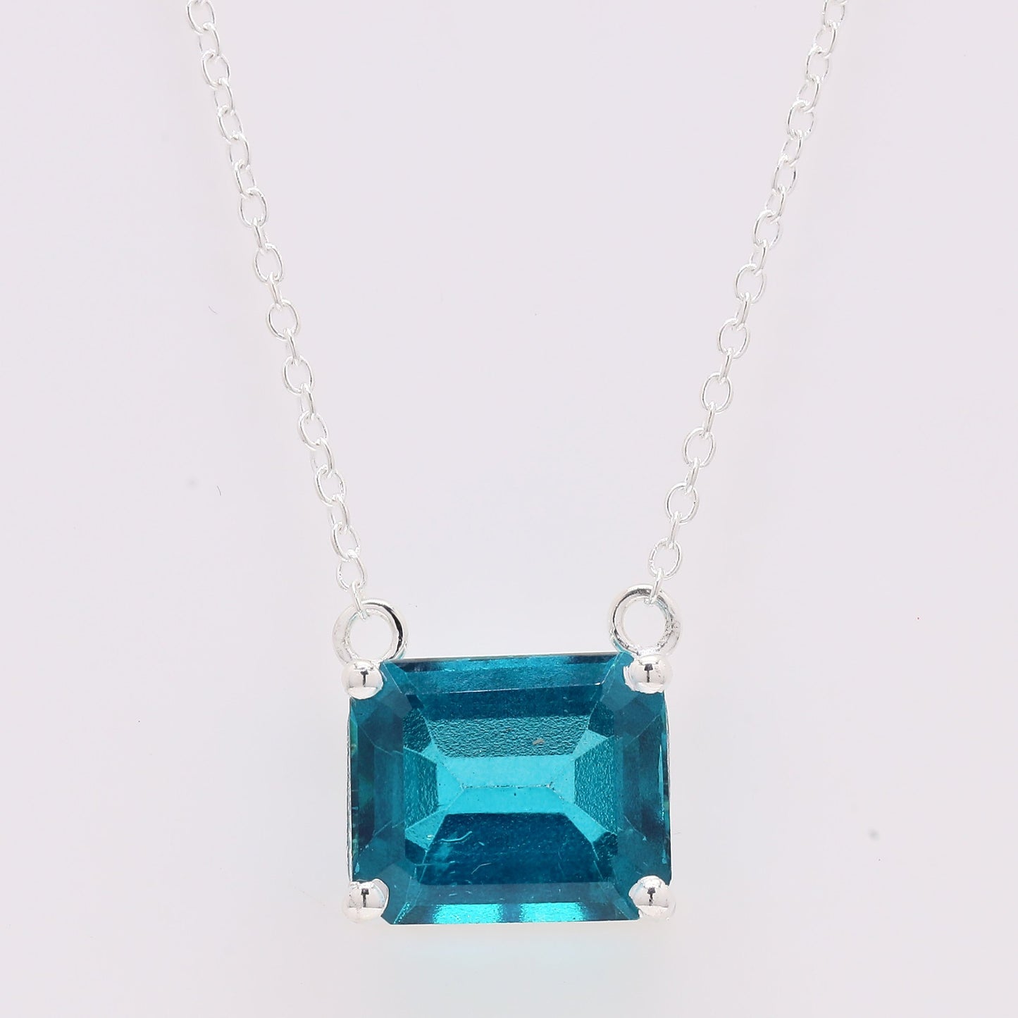 6.86 Ct Octagon Paraiba Topaz 925 Silver Pendant