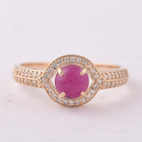 1.40 Ct Round Ruby 9K Gold Ring