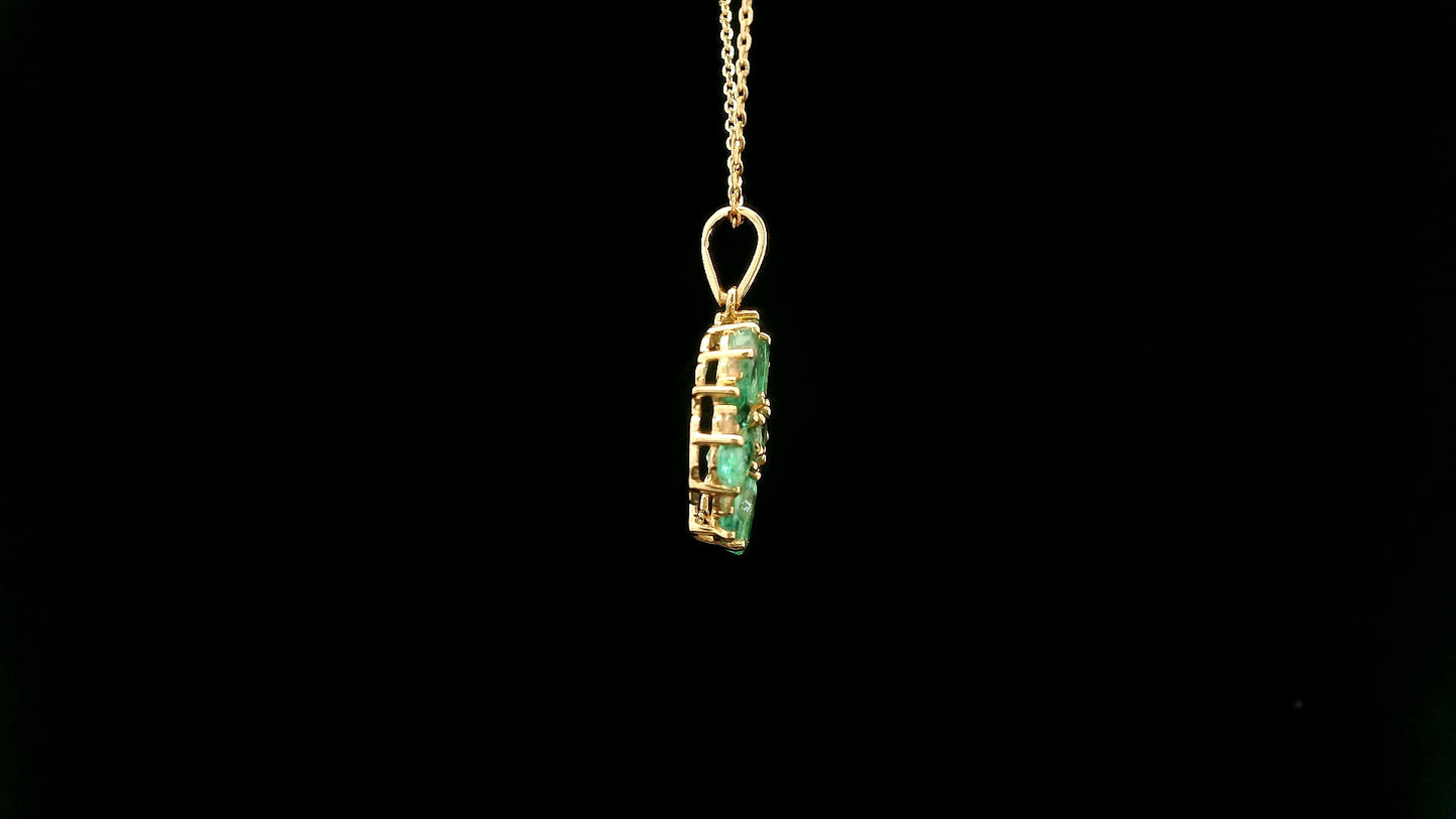 2.07 Ct Pear Emerald 14K Gold Pendant