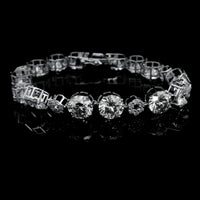 30.39 Ct Round Lab Grown Diamond 14K Gold Bracelet