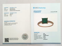 1.71 Ct Square Step Cut Natural Emerald 14K Gold Ring